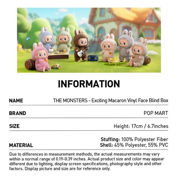 Pop Mart The Monsters Exciting Macaron Labubu Sesame Bean - Picture 2 of 15
